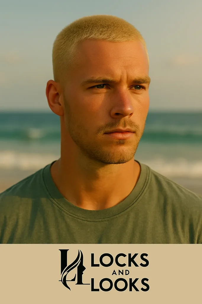 Buzz Cut with Blonde Tint