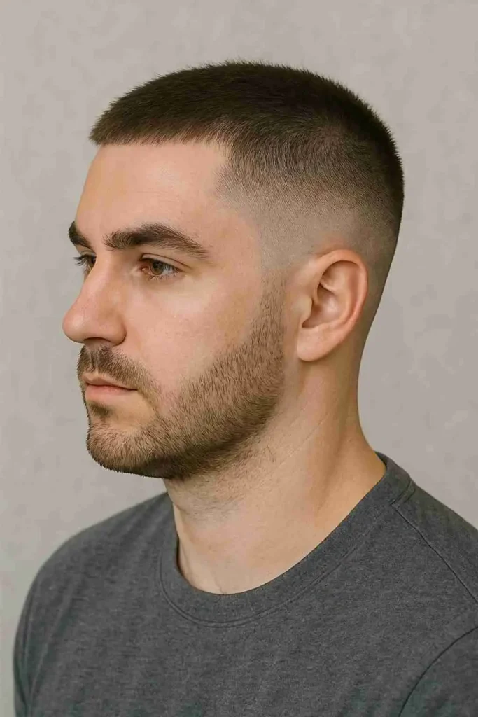 Crew Cut with Mid Fade Hairstyle