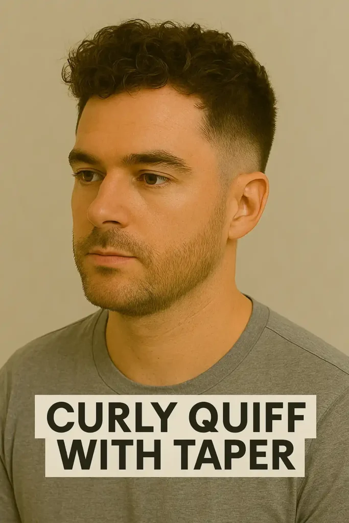 Curly Quiff with Taper