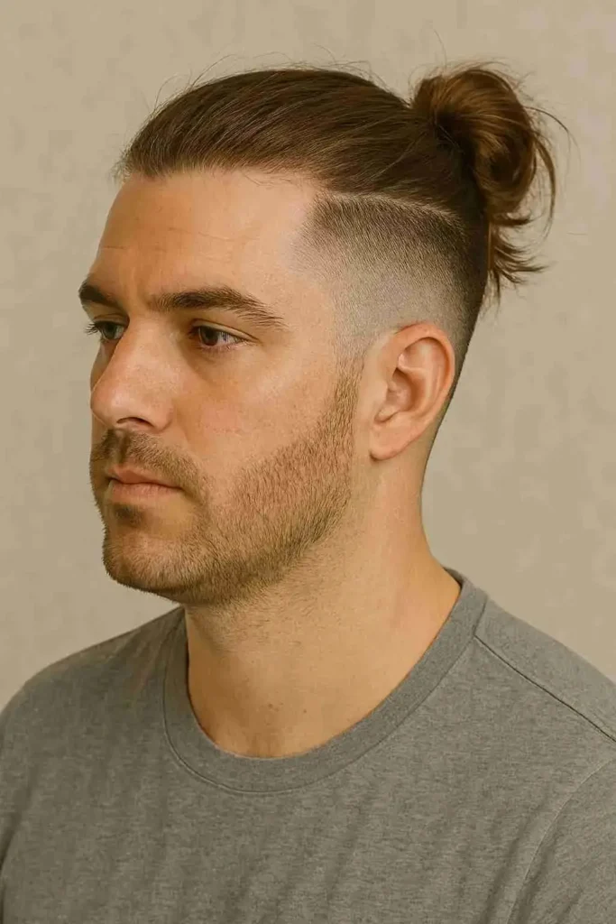 Man Bun with Undercut Hairstyle