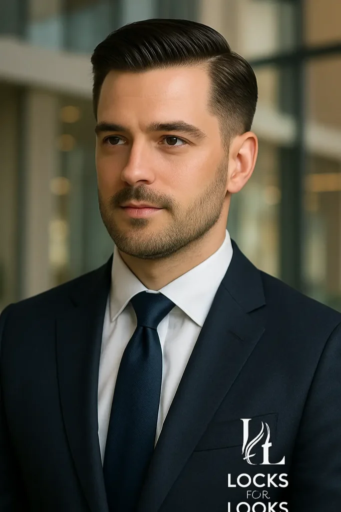 Side Part with Taper Fade