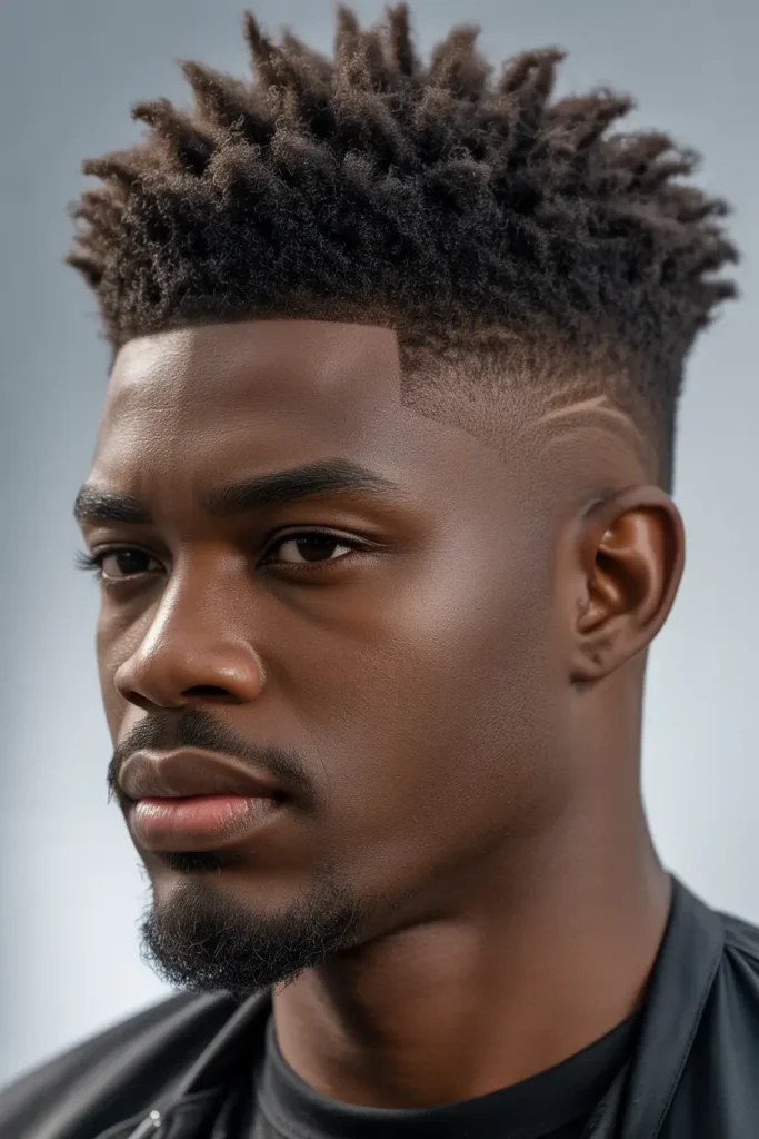 Afro Fade with Textured Crown
