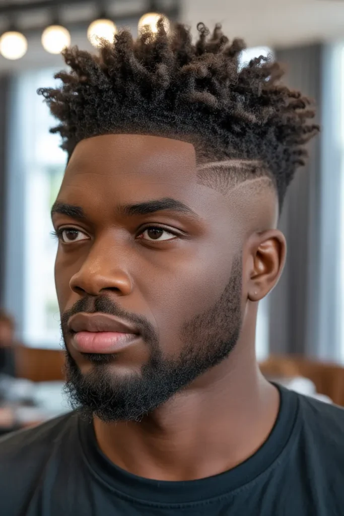 Afro Mullet with Taper Fade