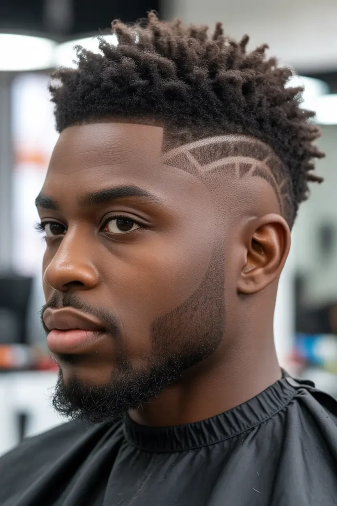 Afro with Design Fade