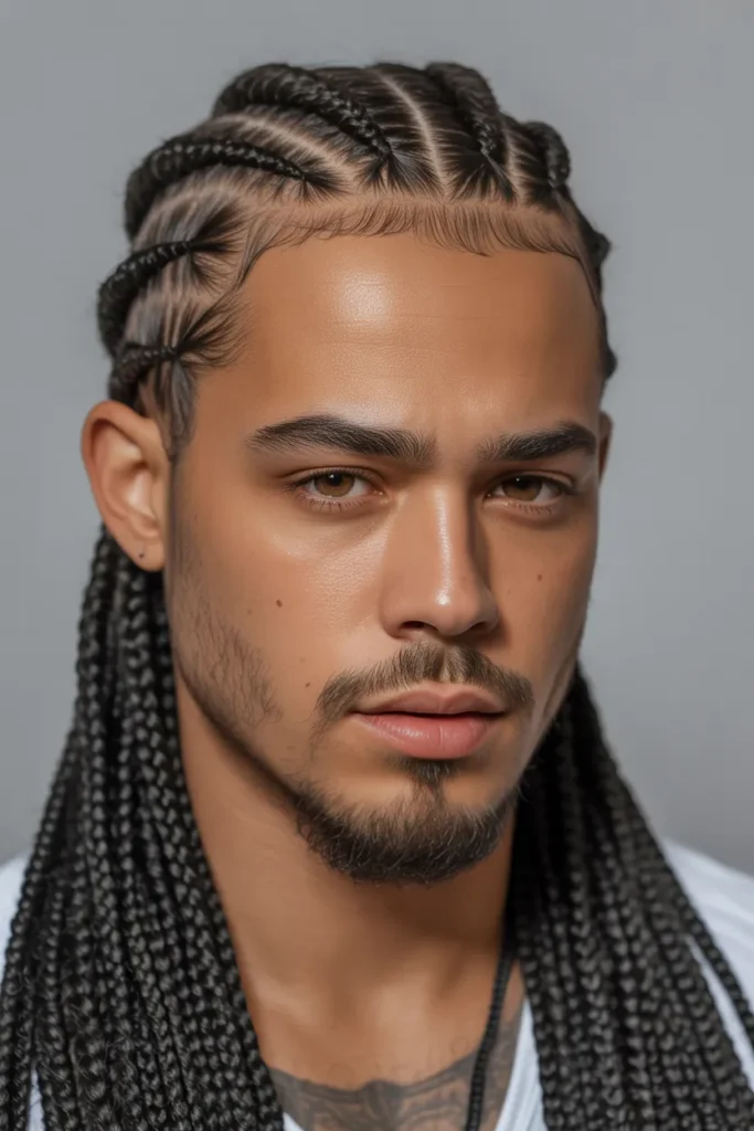 Box Braids into Ponytail