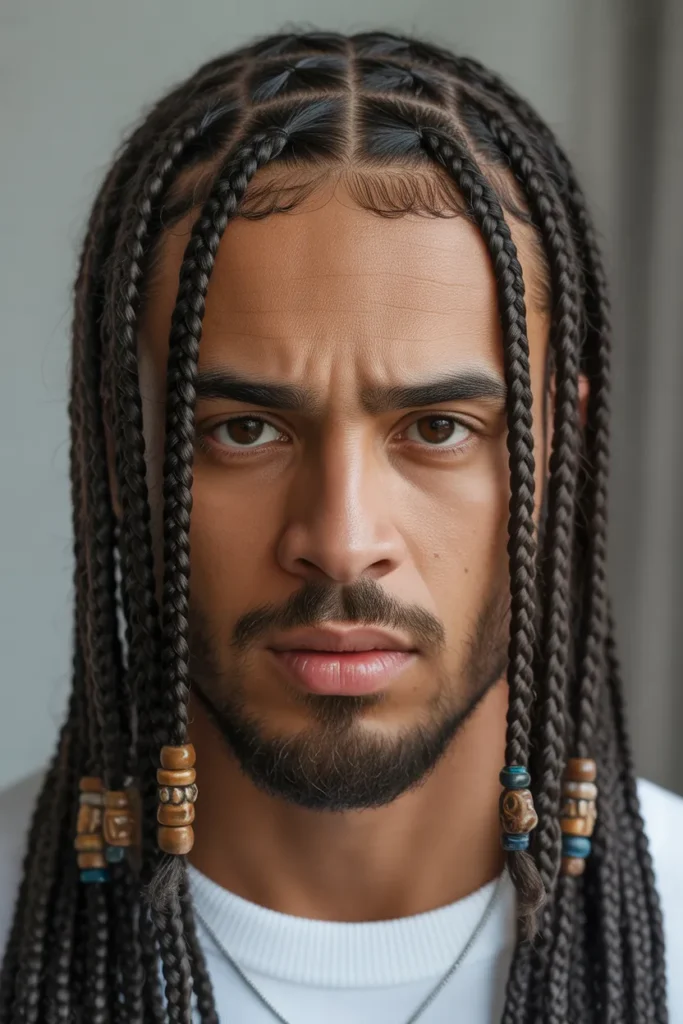 Box Braids with Beads