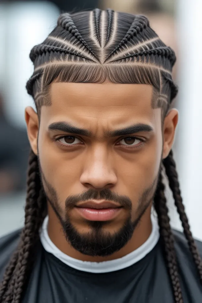 Box Braids with Design Parts