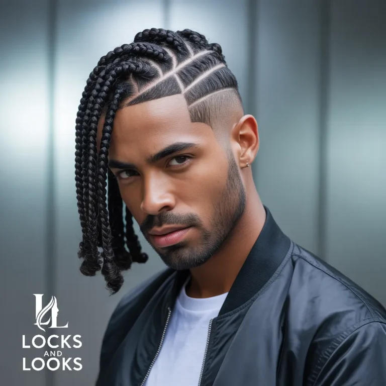 Box Braids with Fade