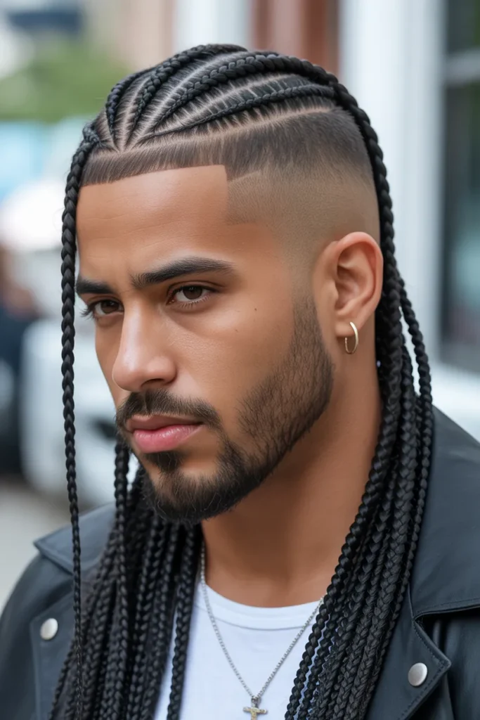 Box Braids with Fade