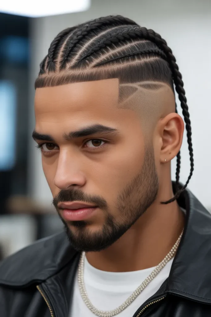 Box Braids with Fade