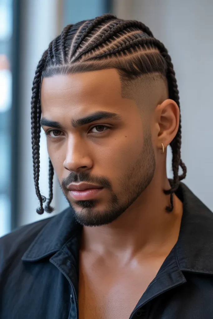 Box Braids with Short Tapered Back