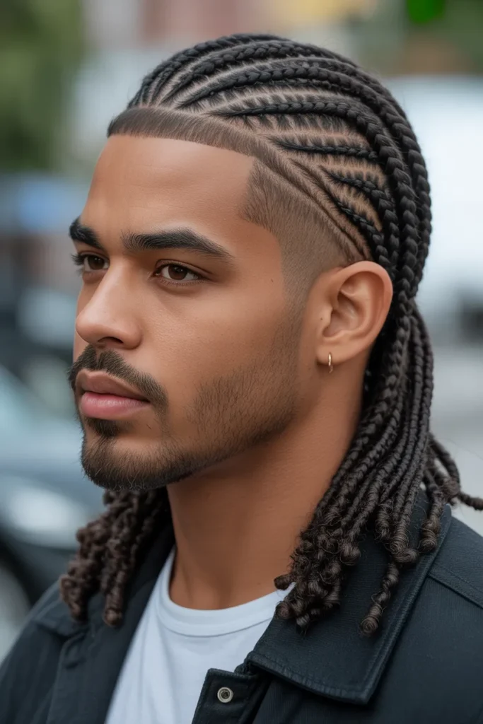 Box Braids with Tapered Sides