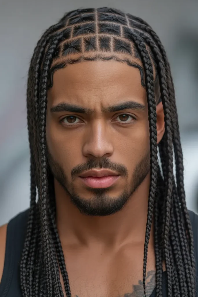 Box Braids with Triangle Parts