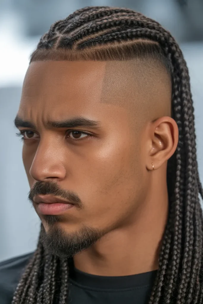 Box Braids with Undercut