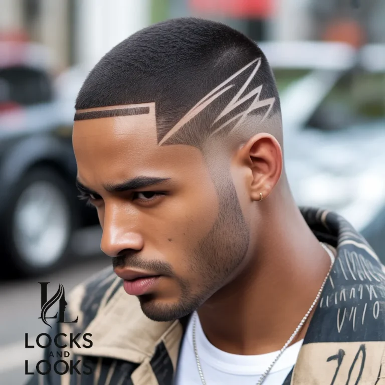 Box Fade with Razor Line Design