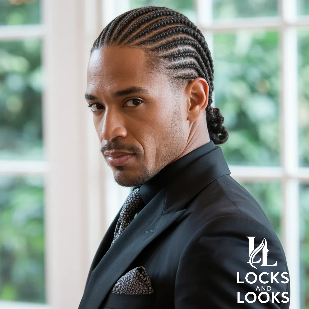 Braided Bun or Cornrows with Fade