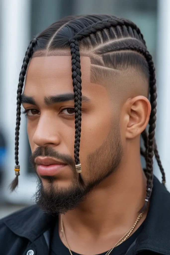 Braided Fade with Beads