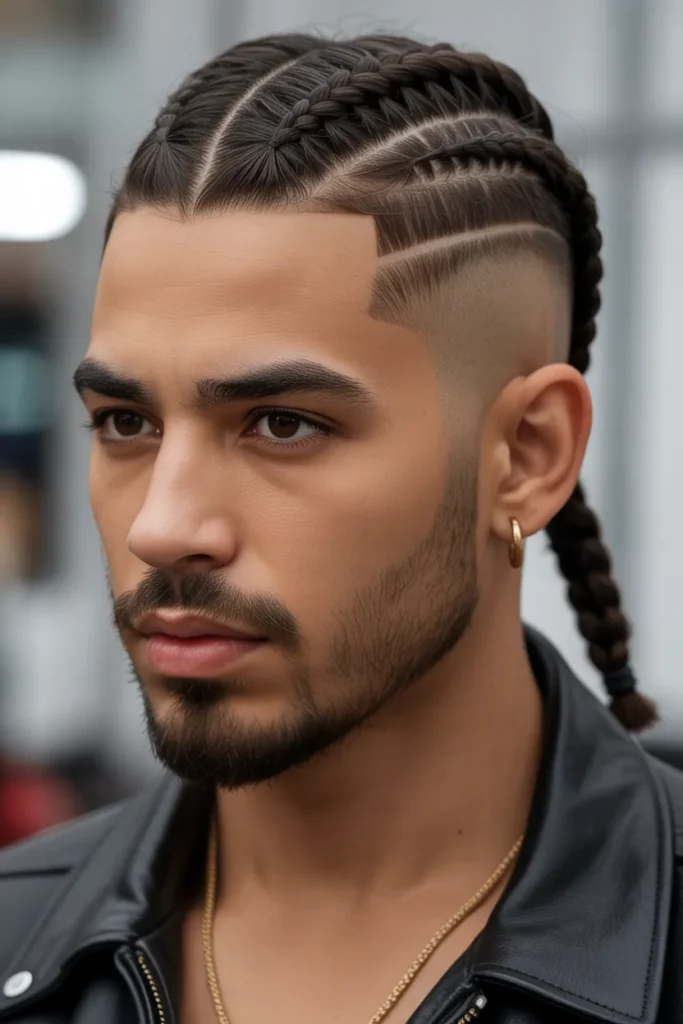 Braided Ponytail with Taper