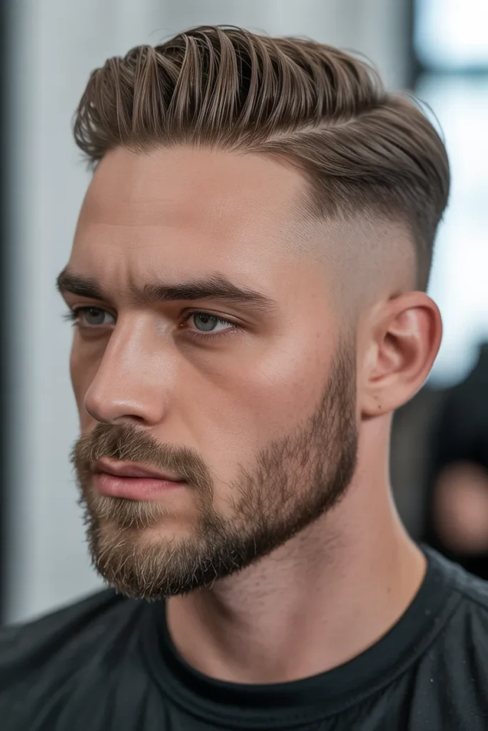 Brush Back Taper with Beard
