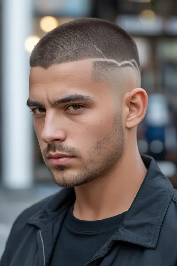 Buzz Cut with Drop Fade