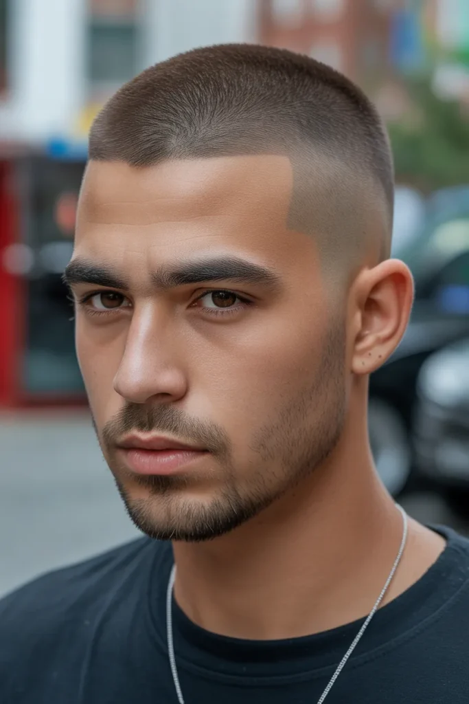 Buzz Cut with Mid Fade