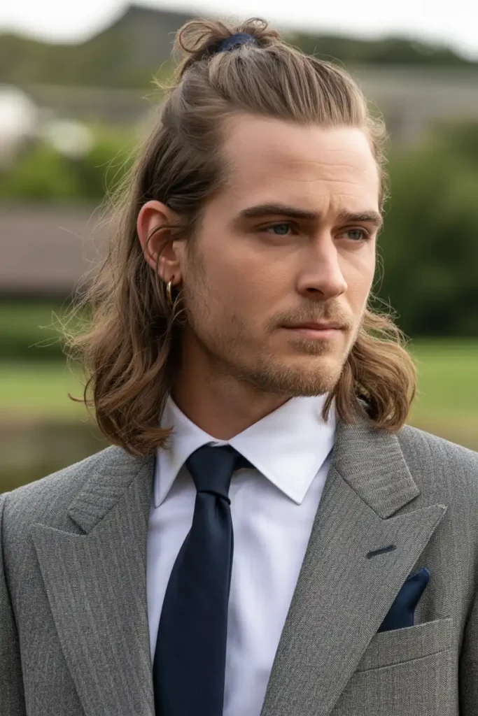 Casual Half-Up Tie with Loose Ends
