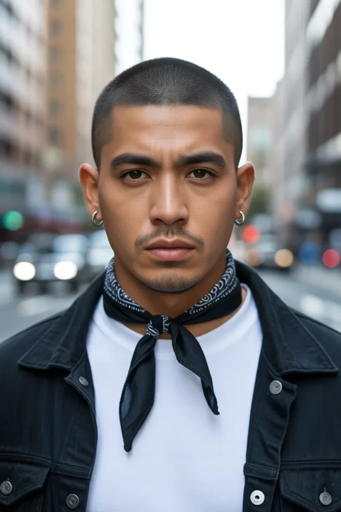 Cholo-Inspired Buzz with Bandana
