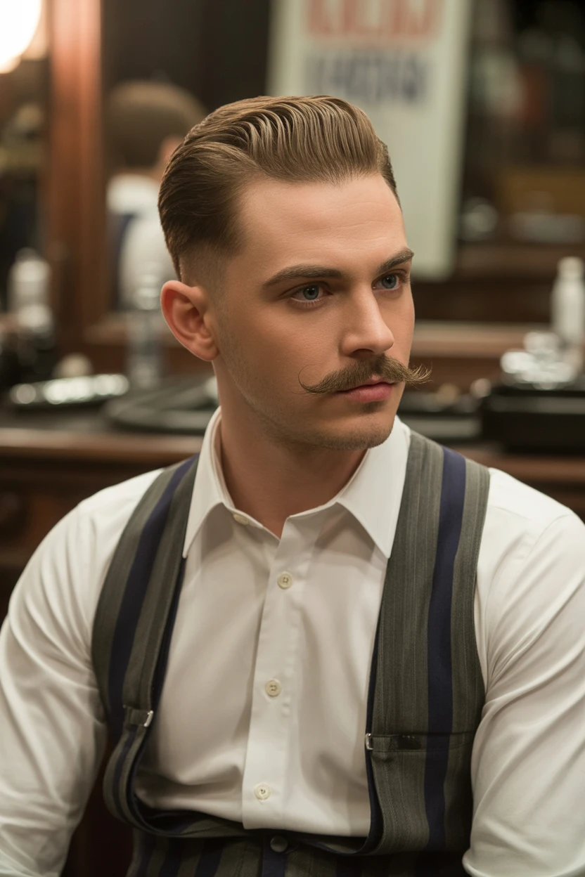 clean Taper with Mustache Combo