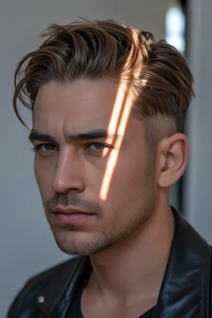 Comb-Over with Highlighted Streak