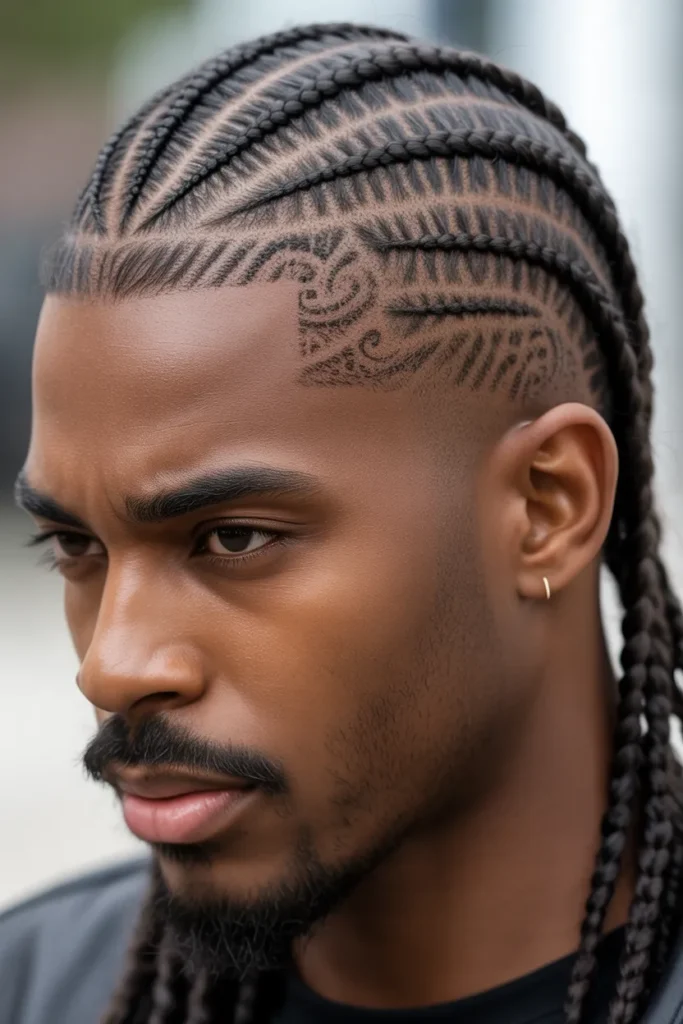 Cornrows with Design
