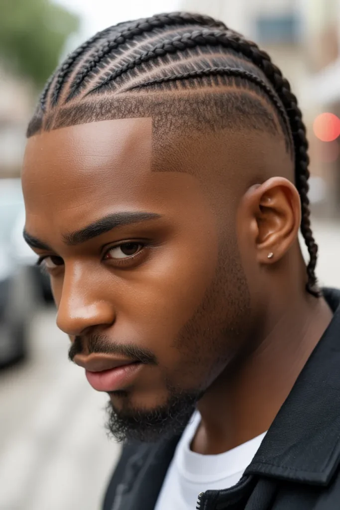 Cornrows with Low Fade