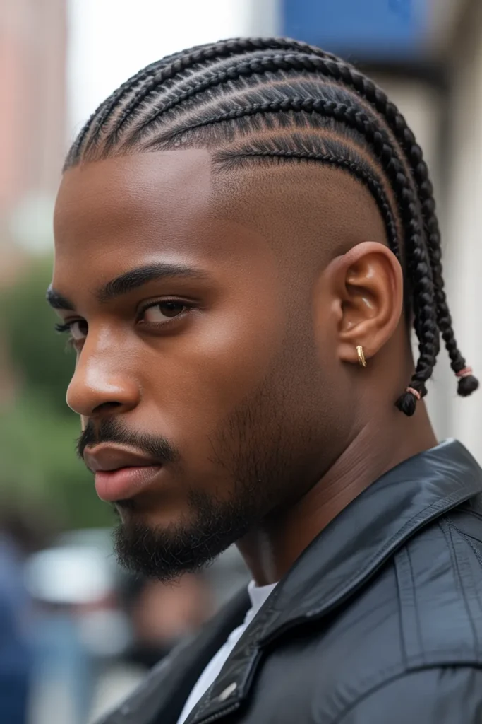 Cornrows with Side Fade & Line-Up