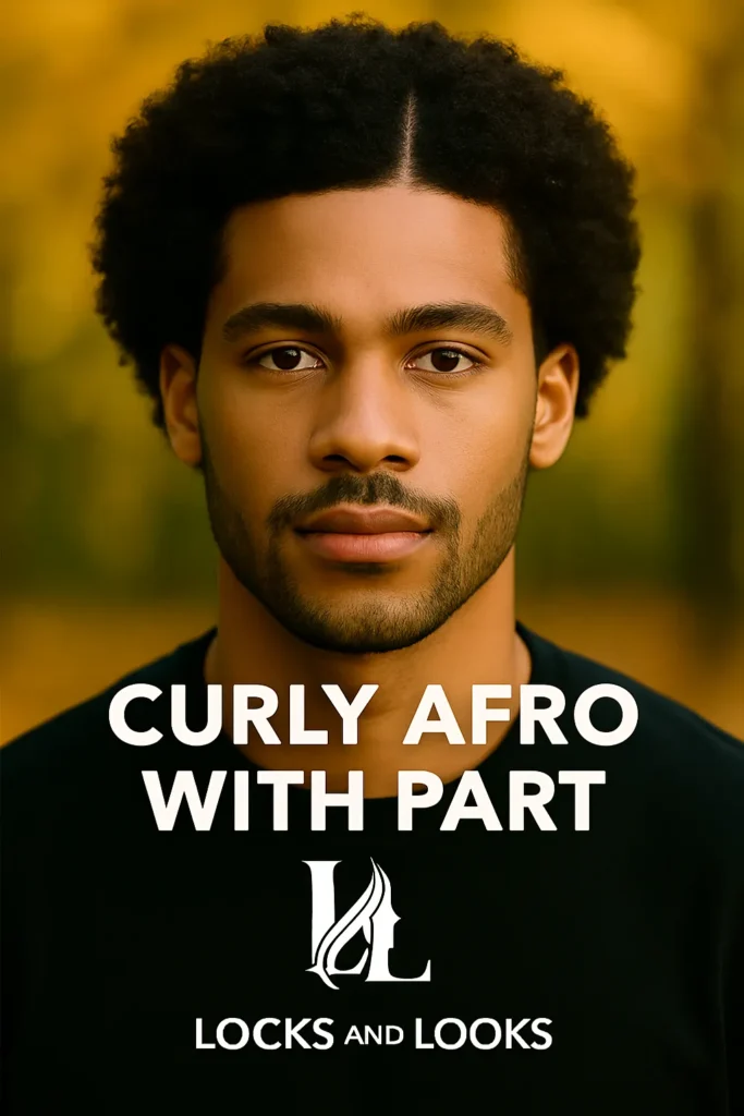 Curly Afro with Part