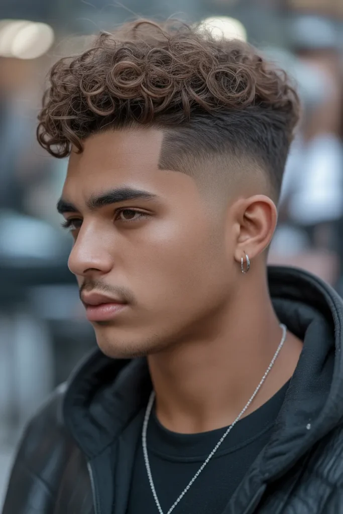 Curly High Top with Skin Fade