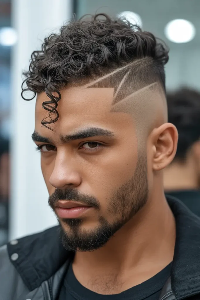 Curly Mohawk Fade