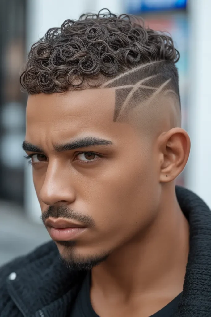 Curly Mohawk Fade