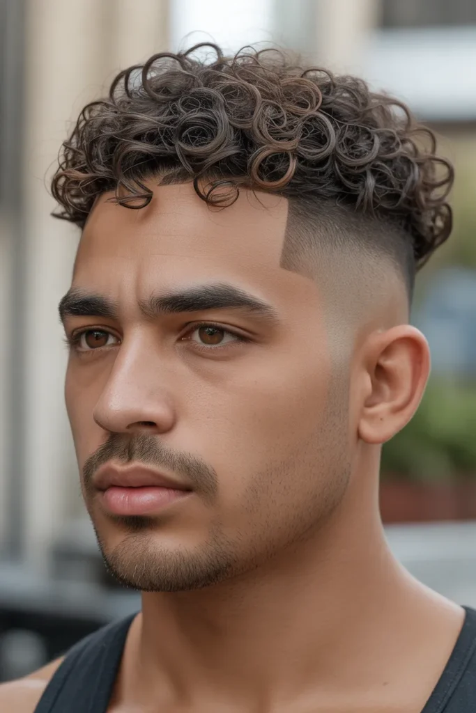 Curly Taper Fade