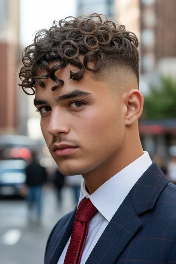 Curly Top Fade