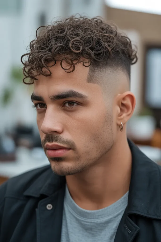 Curly Top Fade