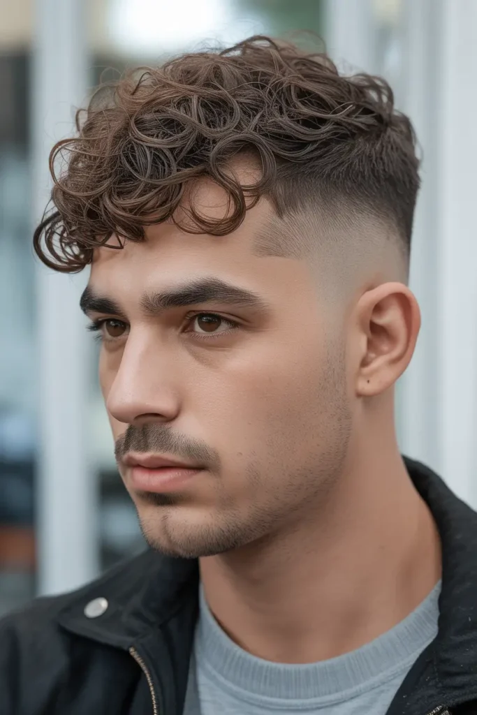 Curly Top with Low Taper