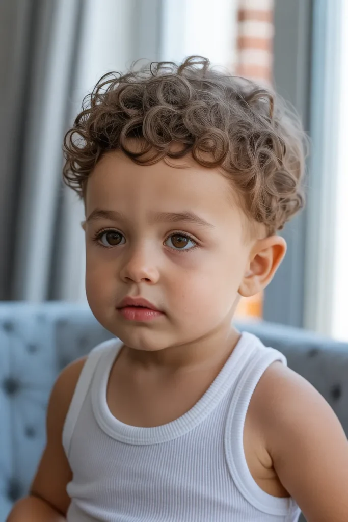 Curly Top with Tapered Sides