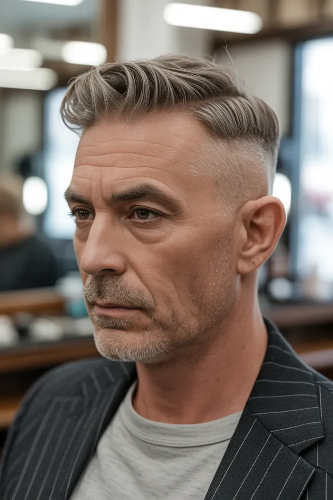Fade with Short Comb Over
