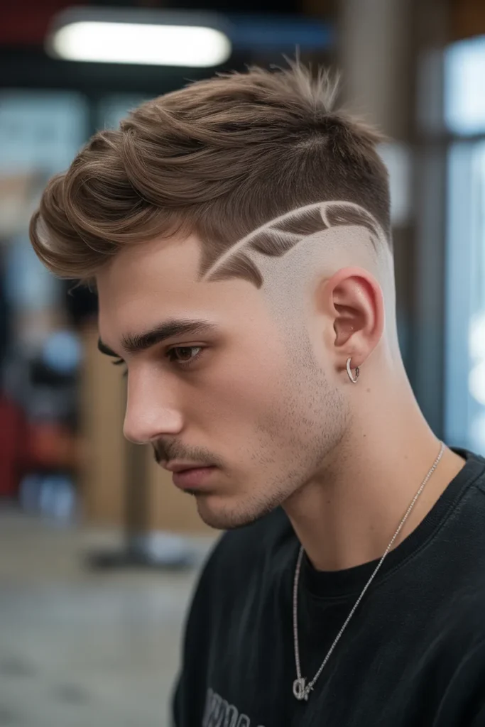 Faux Hawk with Burst Fade