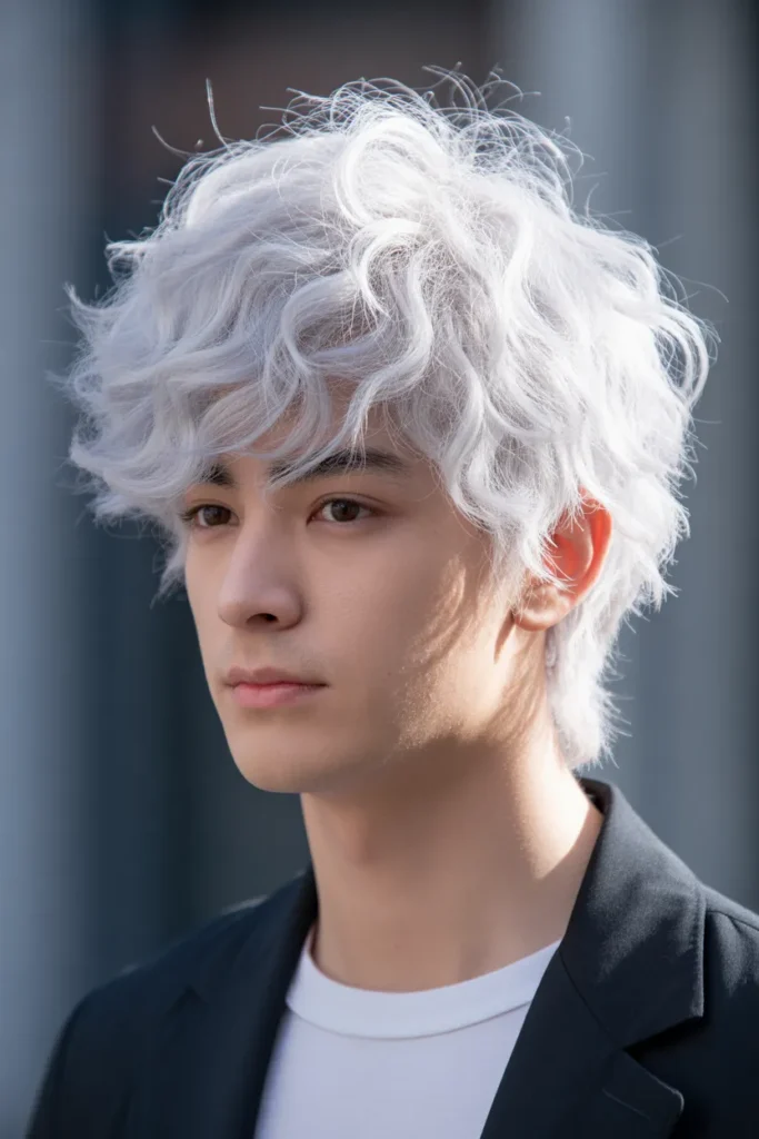 Fluffy White Hair (Gojo Inspired)
