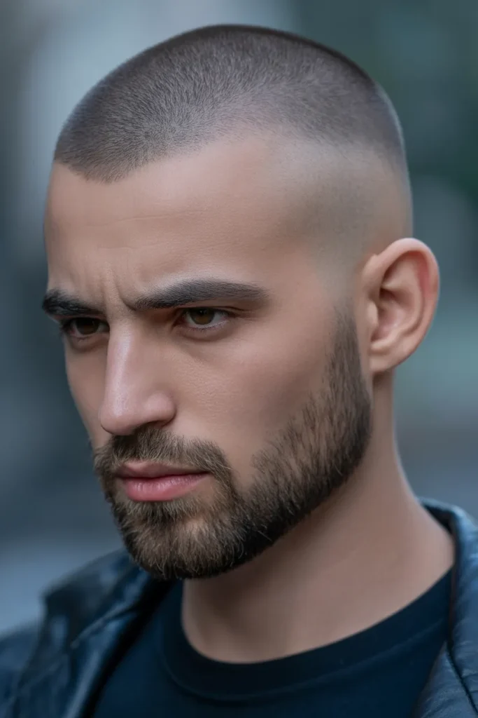 French Buzz Cut with Beard