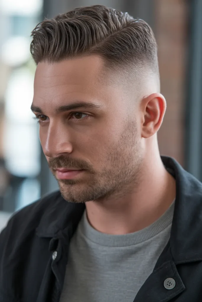Grown-Out Fade with Middle Part