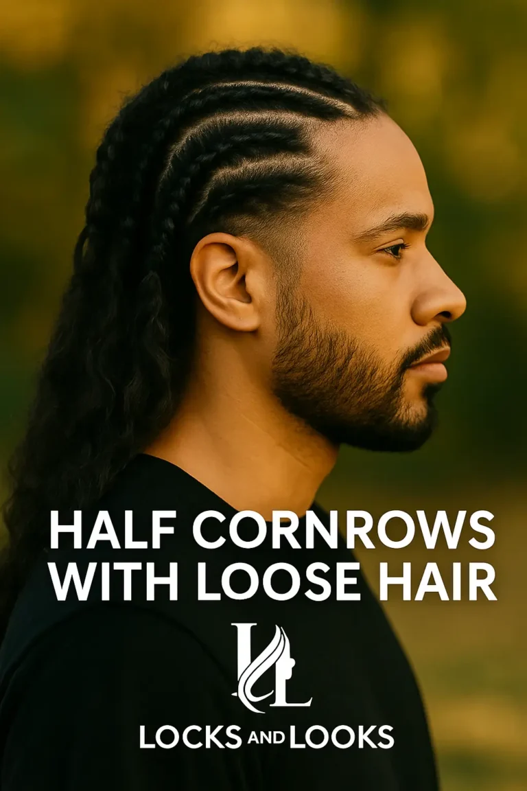 Half Cornrows with Loose Hair