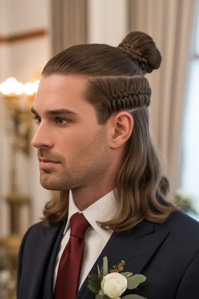 Half-Up Braided Bun