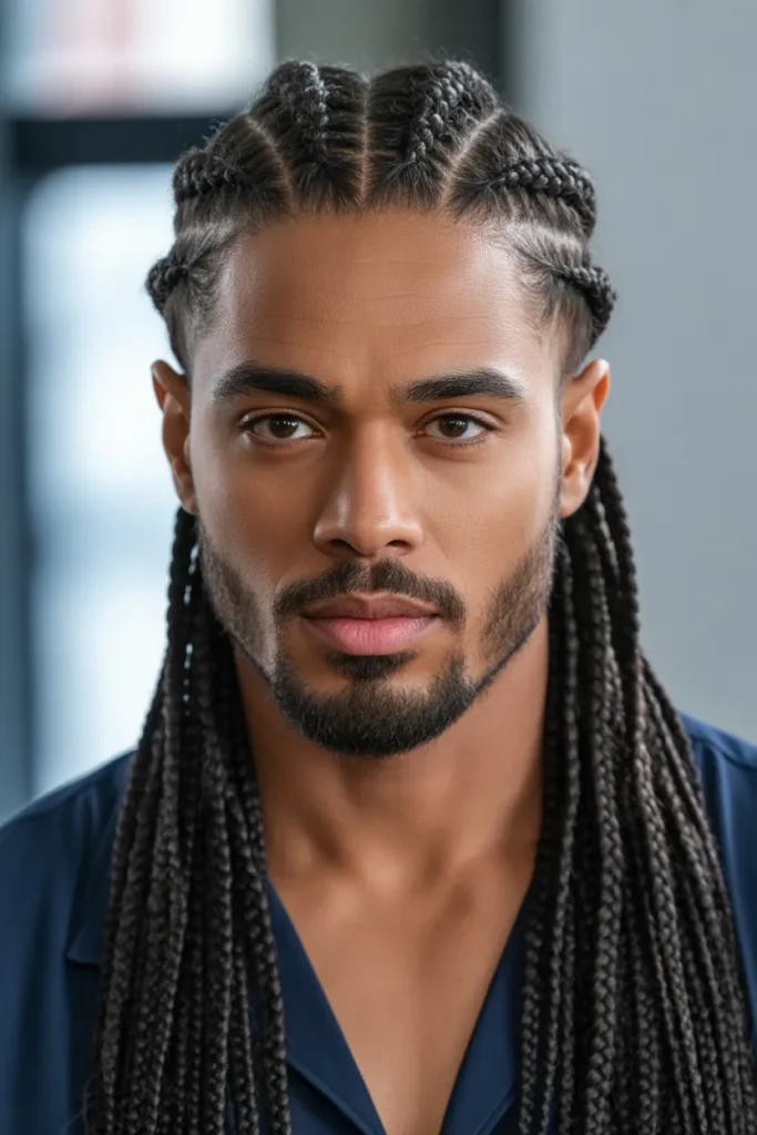 Half-Up, Half-Down Box Braids