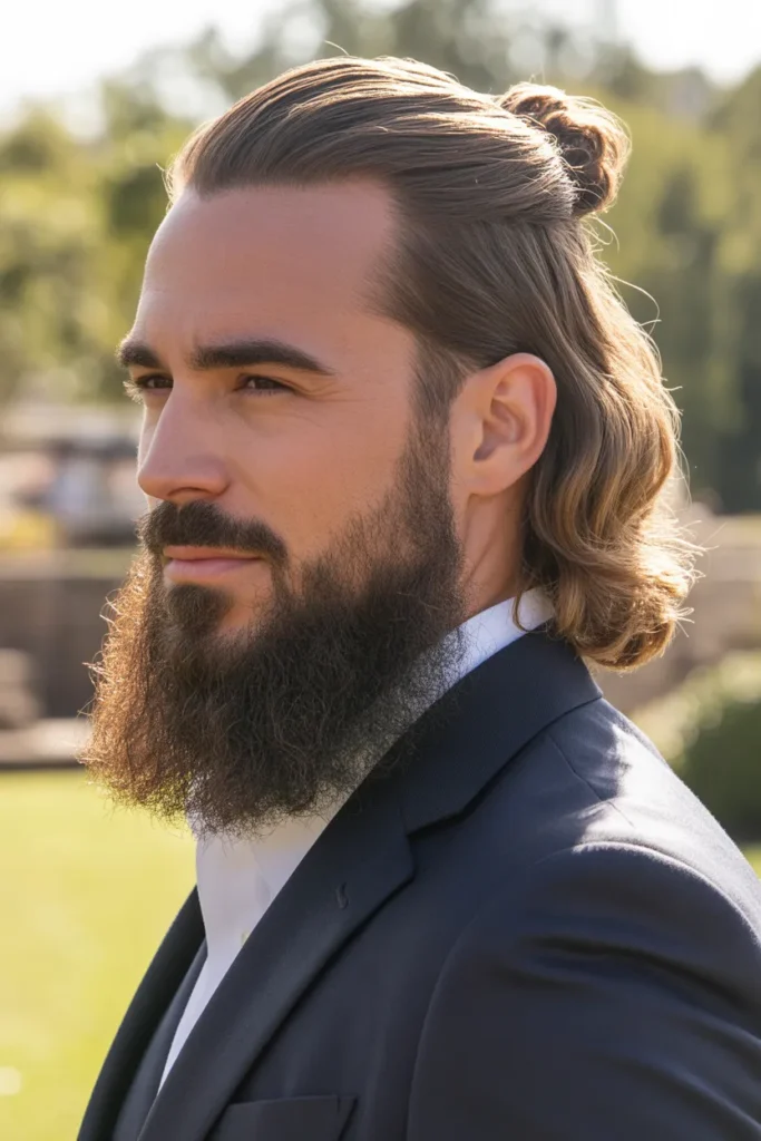 Half-Up Knot with Beard Pairing